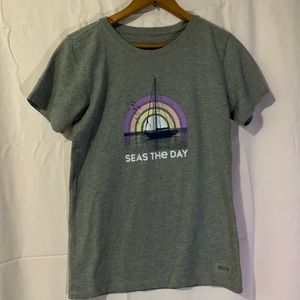 grey “life is good” tee